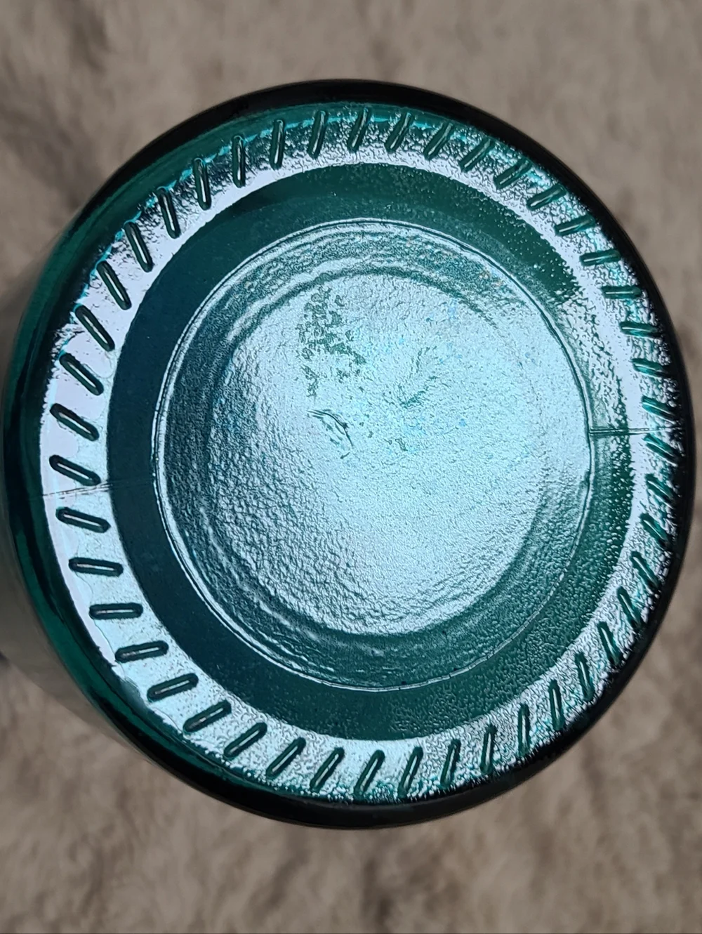 Large Blue-Green Ombre Glass Vase, Thick Glass Pressed Glass, High Quality Feel